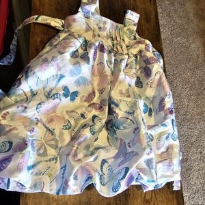 Girls satin butterfly dress